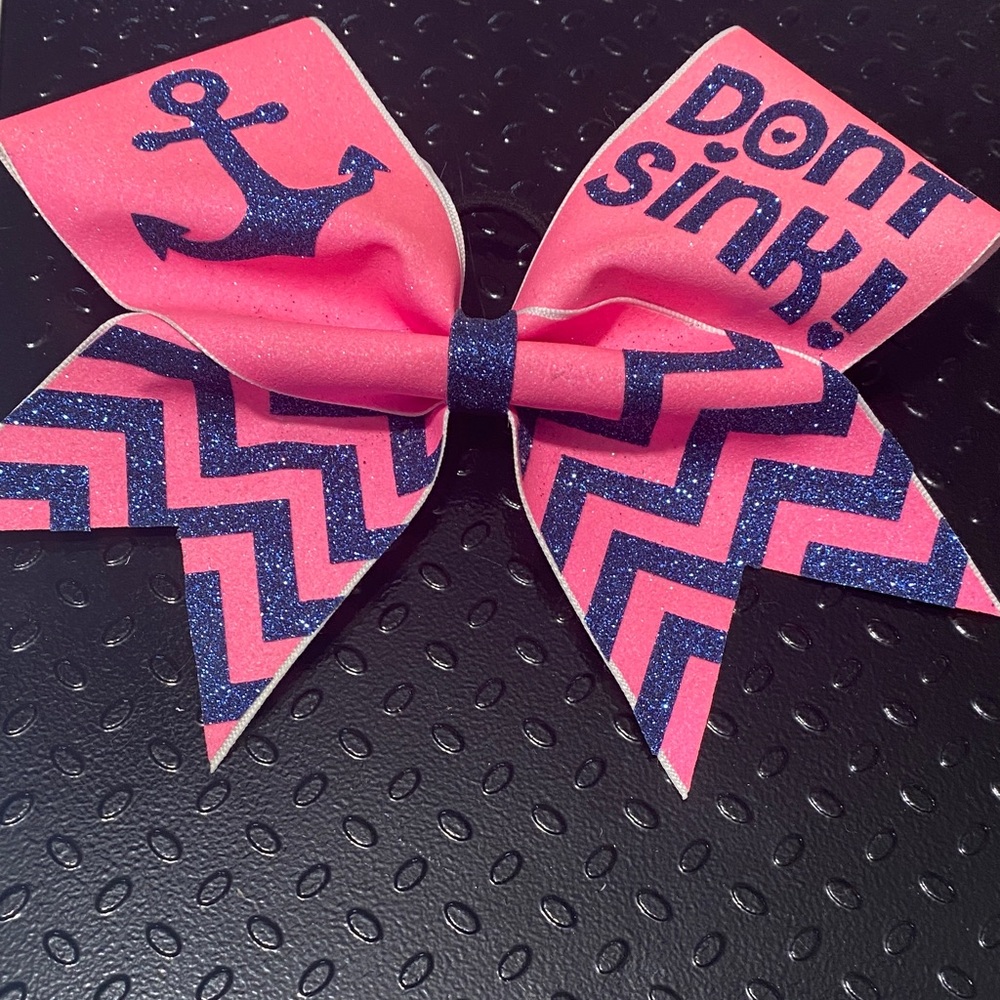 Pink and Blue Nautical Kids Hair Bow